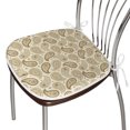 thumbnail image 3 of Beige Dining Chair Pad, Oriental Traditional Paisley Detailed Motifs Color Contours Persian Culture Theme, Water Resistant Pillow with Straps for Kitchen Seats, 8 Pieces Set, Cream, by Ambesonne, 3 of 5