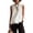 White, variant on Womens Crew Neck Sleeveless Tank Tops Casual Summer Blouses Loose Fit Scalloped Hem Lightweight Linen Shirts M