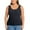 Black, variant on Plus Size Women's Built In Bra Camisole Top Breathable Comfortable Stretchy Basic Tank Vest for Everyday Wear
