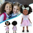 thumbnail image 1 of Muñeca bebé negra de 25 cm con pelo rizado | Muñeca realista de vinilo para niñas de 3 a 6 años | Muñeca flexible y articulada con pelo peinable | Regalo perfecto para bebés y niños pequeños, 1 of 5