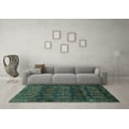 thumbnail image 3 of Ahgly Company Machine Washable Indoor Round Persian Turquoise Blue Traditional Area Rugs, 3' Round, 3 of 4