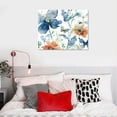thumbnail image 5 of Chilfamy Flower Canvas Wall Art Blue Floral Canvas Painting Pictures for Gallery Wall Decor Butterfly Flies in Indigo Flowers Canvas Prints Artwork for Living Room Bedroom Home Wall Decor 20x16in, 5 of 6
