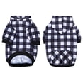 thumbnail image 4 of Dog Apparel & Accessories, Black Buffalo Plaid Dog Hoodie for Small Dogs, Fleece Lined Thicken Dog Winter Coat for Small Medium Large Dogs, Plaid Dog Sweater with Hood for Cold, 4 of 8
