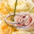thumbnail image 2 of Dazzling Boho & hippie 1.25 Carat Round Cut Morganite And Diamond Moissanite Classic Inspired Engagement Ring, Unique Twist Band Wedding Ring in 925 Sterling Silver With 18k Rose Gold Plating, 2 of 3