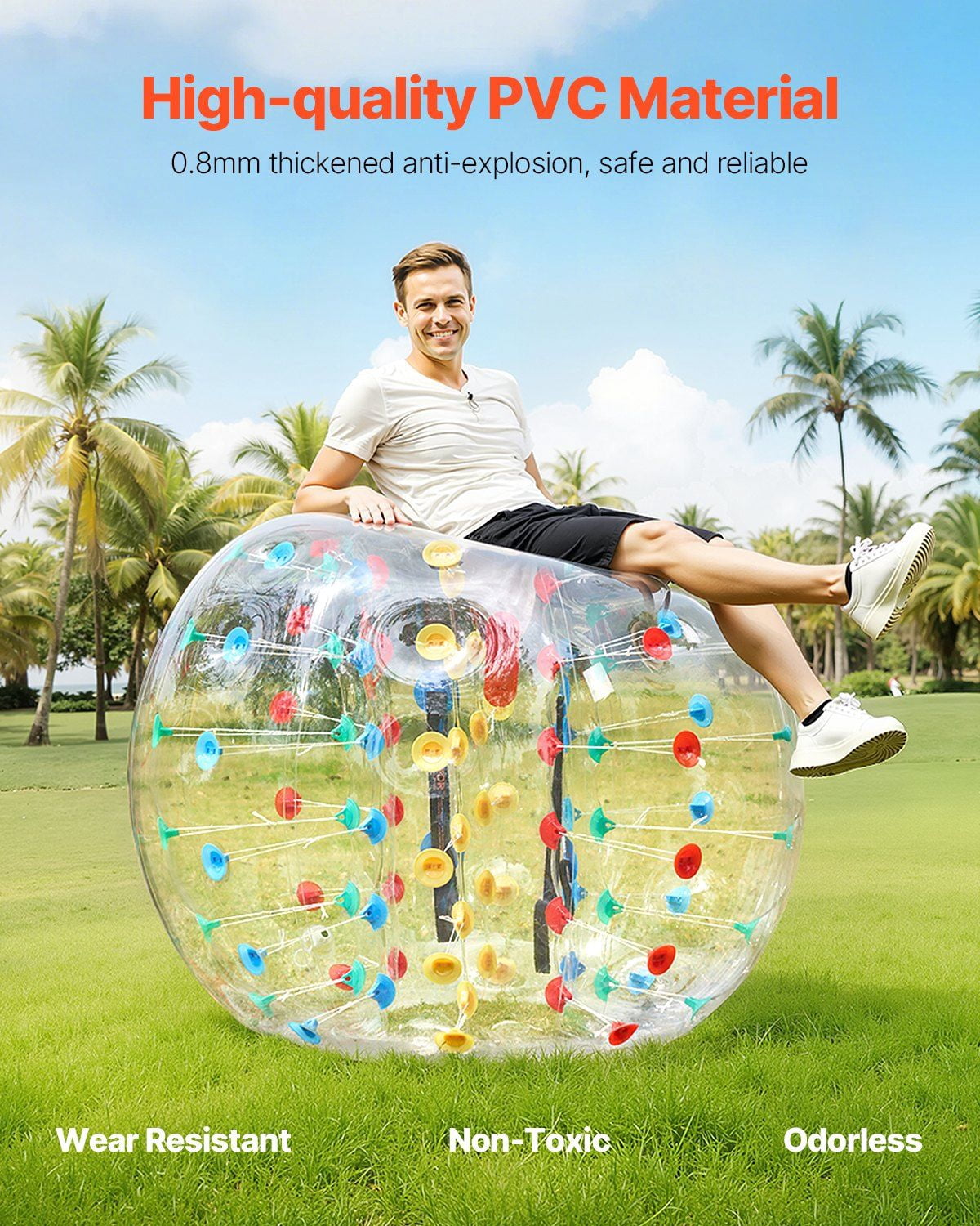 1-Pack 5FT/1.5M Inflatable Bumper Balls PVC Body Sumo Zorb Ball Outdoor Game