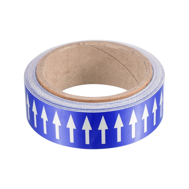 Unique Bargains Flow Arrow Tape, Polyethylene Pipe Marking Sticker, 1.2 inch x 33 ft, Blue/White