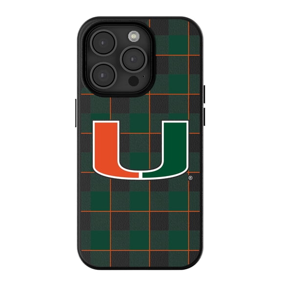 Keyscaper Miami Hurricanes Plaid Magnetic Bump iPhone Case