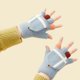 thumbnail image 4 of Guantes de lana con aislamiento térmico sin dedos para mensajes de texto para mujeres y hombres, cálidos y convertibles de punto con solapa Fäustlinge, 4 of 5