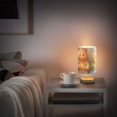thumbnail image 6 of Bear Christmas Trees Scarf Table Lamp USB Bedside Desk Nightstand Lamp Printed Gifts Small Lamp Wood Base for Bedroom Living Room Kids Room College Dorm, 6 of 7