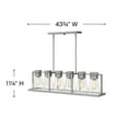 thumbnail image 6 of 6 Light Linear Chandelier in Industrial Style 43.75 inches Wide By 11.25 inches High-Brushed Nickel Finish-Clear Glass Color Bailey Street Home, 6 of 7
