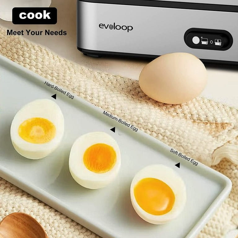 Evoloop Rapid Egg Cooker Electric 6 Eggs Capacity, Soft, Medium