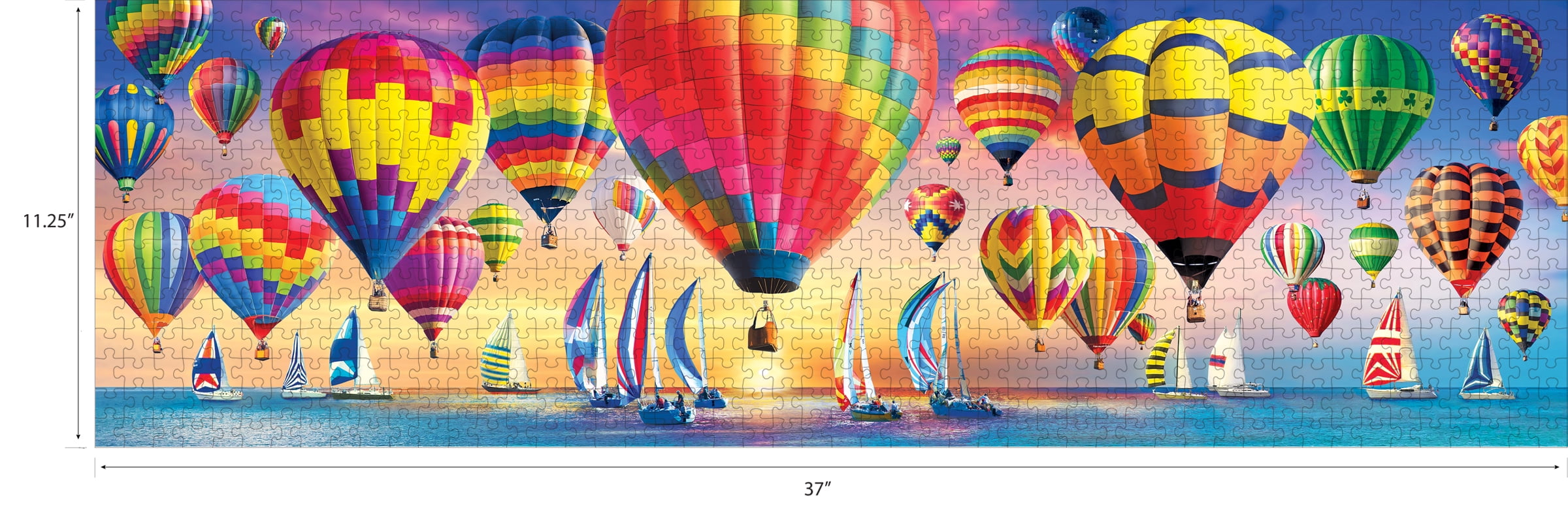 Hot air balloons over the sea ビーズ刺繍 Cra-Z-Art Kodak 750-Piece Summer Balloons and Boats Panoramic