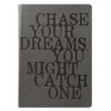 CHASE YOUR DREAMS Grey Leather-like 6x8 Journal by Eccolo trade LOFTY THINKING Collection