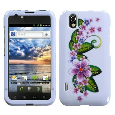 Insten Purple Small Flowers Phone Case for LG: LS855 (Marquee)