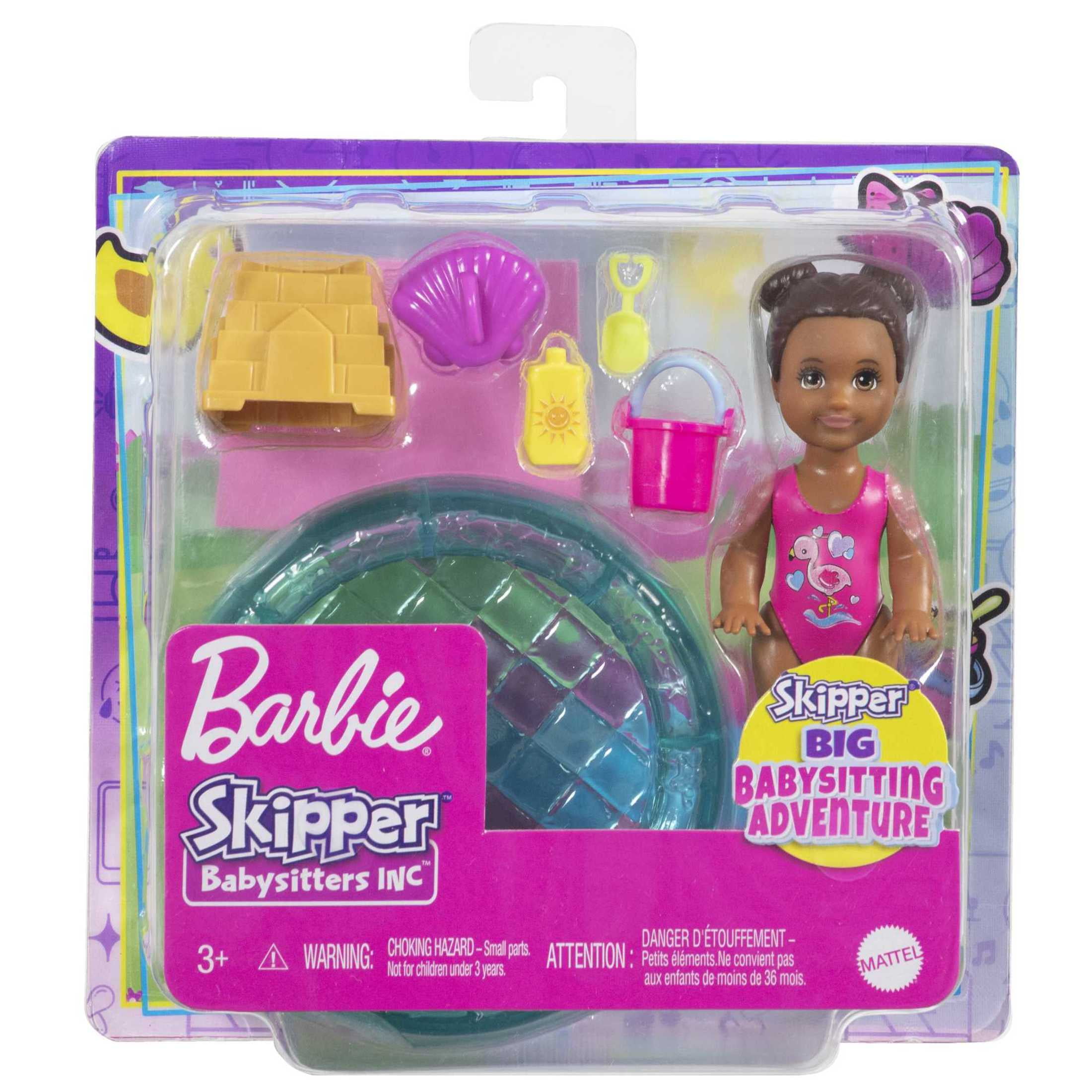 Barbie Skipper Babysitters Inc Pool Set with Brunette Toddler Doll Pool Accessories