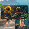 thumbnail image 5 of 1 Pcs 2D Flat License Plate Covers & Frames, Skeleton Holding Sunflower For Decorative Front, Waterproof For Decoration Aluminum License Plate Covers & Frames Cover For Men Women, 12" X 6", 5 of 7