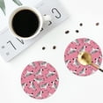 thumbnail image 4 of Fuzoiu Cute Cartoon Zebra Print Leather Coasters Set,Drink Coasters Set of 4,for Tabletop Protection, Durable PVC Coasters,Home Décor and Housewarming Gift-Round Shape, 4 of 6