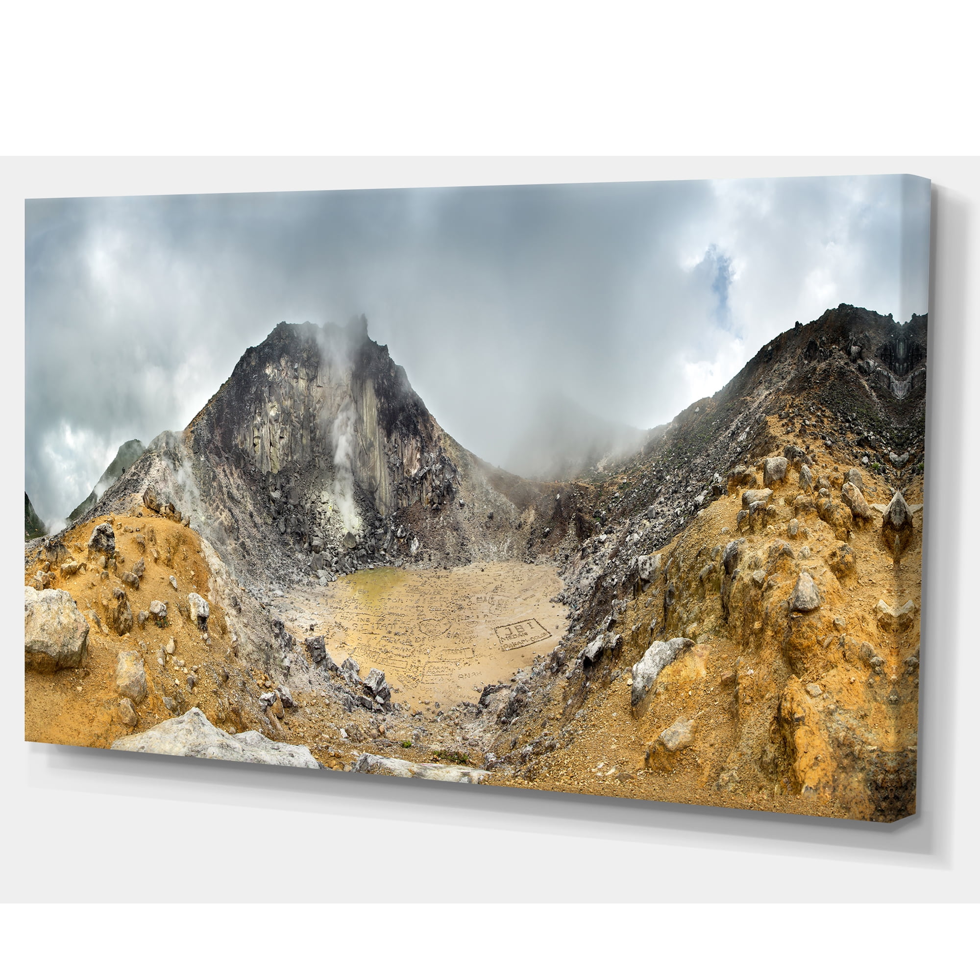 Volcano Panorama With Dramatic Sky Landscape Canvas Art Print Walmart Canada
