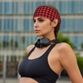 thumbnail image 4 of Buffalo Plaid Red Black Headbands for Women Men, Workout Elastic Sweat Band for Yoga Running Cycling Gym Exercise Non Slip Head Bands for Women's Hair, 4 of 5