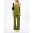 thumbnail image 4 of Womens Sexy 2 Piece Pants Set Strapless Off Shoulder Tube Tops Pleated Wide Leg Pants Y2k Suits Summer Outfits, 4 of 10
