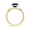 thumbnail image 2 of ANGARA Lab Grown 3.3 Ct Blue Sapphire Engagement Ring for Women in 14K Yellow Gold (Size-10x8mm) | September Birthstone, Anniversary, Jewelry Gift for Women | Lab-Grown Blue Sapphire Ring, 2 of 8