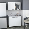 thumbnail image 2 of 2 Kitchen Union - White Wall Cabinet And Utility Sink. Easy Assembly. Modernistic Look. Single Door With Accessible Pull. Open Two Shelves For Extra Storage Capacity. Engineered Wood Stainless Steel, 2 of 3