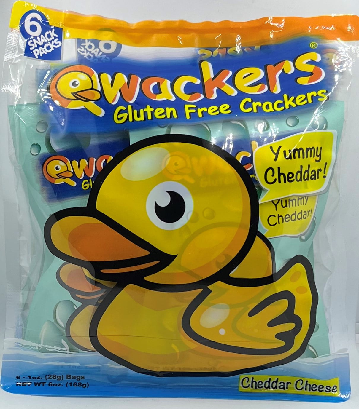 Qwackers Crackers Cheddar 6 Pack Six 1 oz Bags