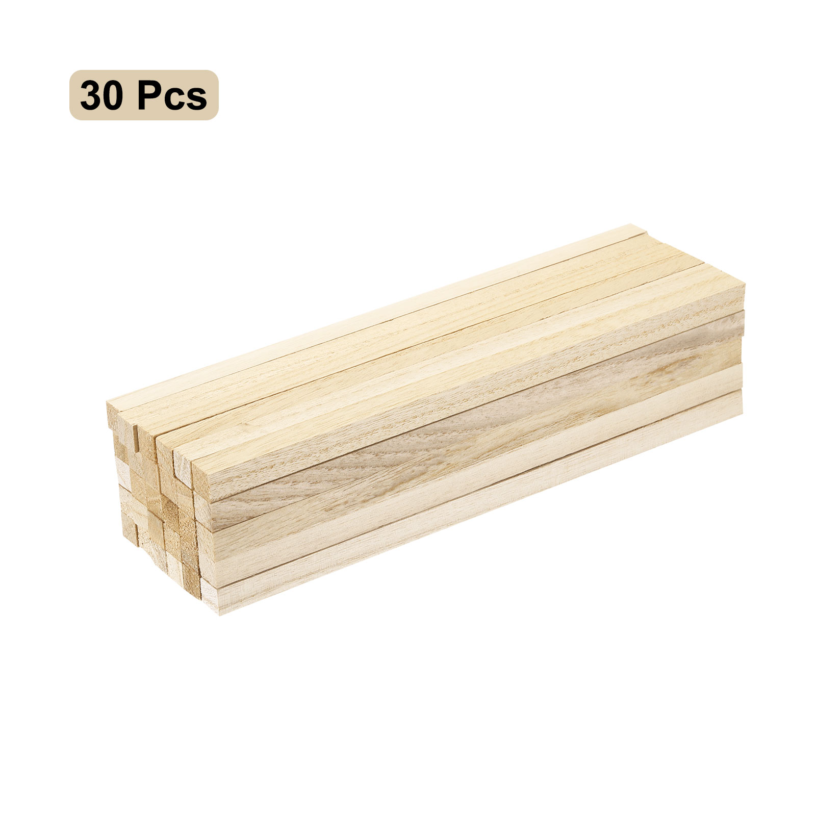 Square Wooden Sticks, 10"x0.5"x0.5" Dowel Rod Unfinished Hardwood Stick Craft Twigs Log Stick for DIY Crafts 30pcs