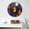thumbnail image 2 of Yayeee Wall Clock Battery Operated 9.5" Silent Quartz Non-Ticking for Living Room Decor, Halloween Colorful Ghosts, 2 of 8