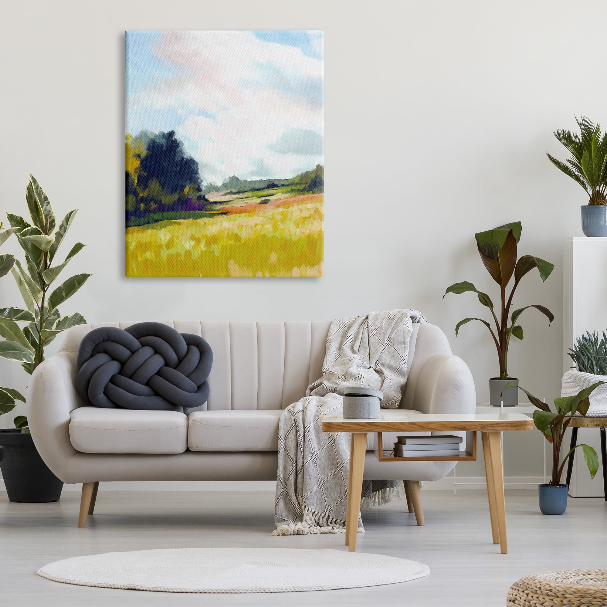 Stupell Industries Countryside Meadow Scenery Nature Painting Gallery Wrapped Canvas Print Wall Art, 36 x 48