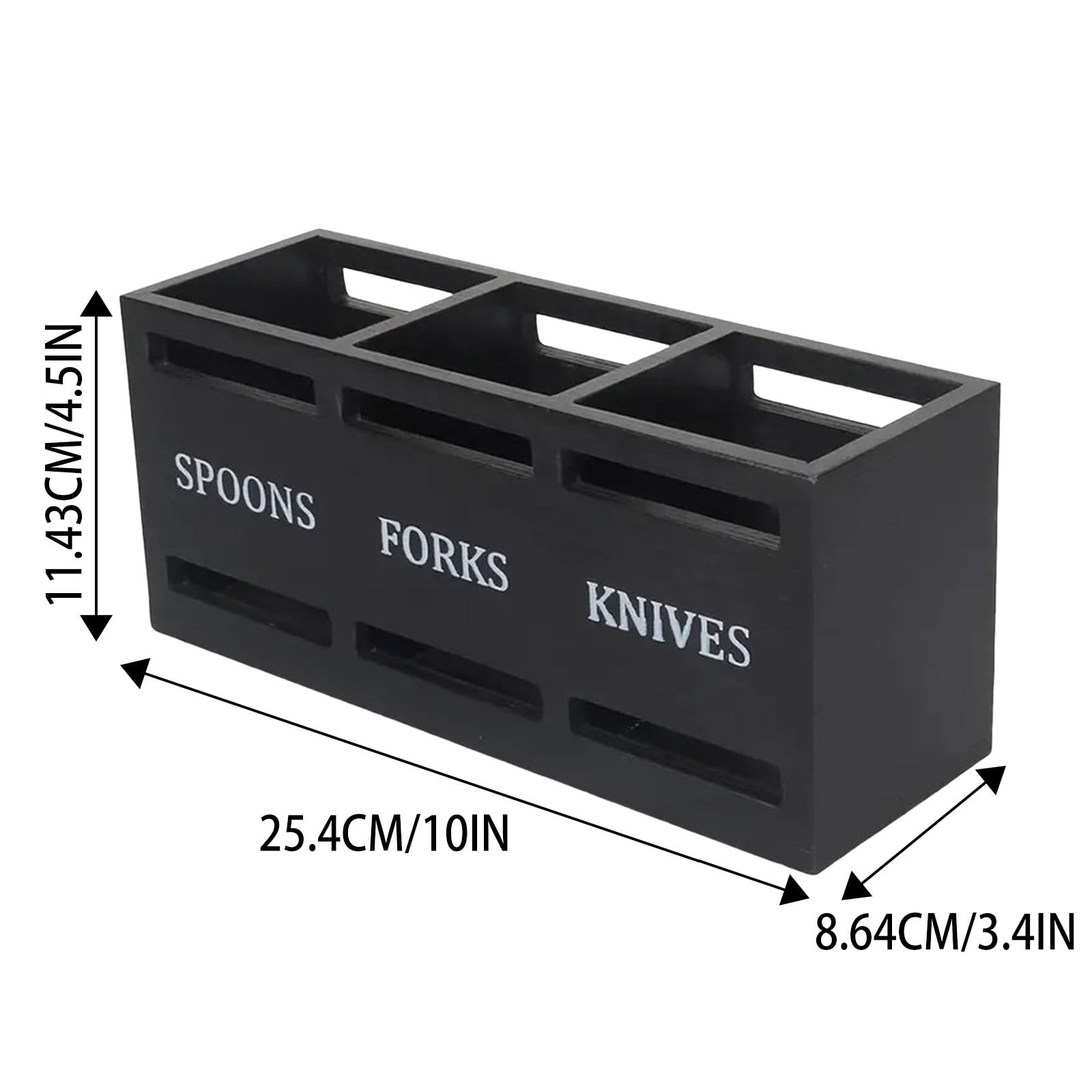 BEGHT 2Pcs Silverware Caddy Flatware Cutlery Holder Metal Silverware Wood Flatware Organizer Kitchen Utensil Holder for Countertop Spoon and Fork Holder Flatware Utensils Caddy for Party,2 Colors.