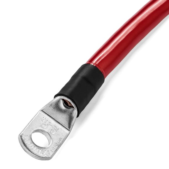 Spartan Power Red 4 Foot 2 AWG Battery Cable, Positive Only 5/16" M8 Made in USA