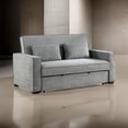 thumbnail image 4 of Malti 77 Inch Sofa with Pull Out Bed- Gray Polyester- 2 Pillows- Solid Wood, 4 of 7