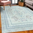thumbnail image 3 of Floral Decorative Rug, Curlicue Spring Romance Blooming Ethnic Flower Petals in Happy Colors Art, Quality Carpet for Bedroom Dorm and Living Room, 6 Sizes, Pale Blue, by Ambesonne, 3 of 4