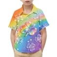 thumbnail image 7 of hengsof Kids' Short Sleeve Printed Button Down Collared Casual Shirt with Chest Pocket, 7 of 7