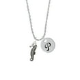 thumbnail image 2 of Delight Jewelry Silvertone Antiqued Seahorse Silvertone Script Initial Disc - P - Charm Necklace, 20"+3", 2 of 4