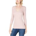 thumbnail image 1 of I.N.C Womens V-Neck Basic T-Shirt, Pink, X-Large, 1 of 1
