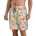 thumbnail image 2 of Bixox Men's Watercolor Wildflowers printing Casual Classic Fit Short Summer Beach Shorts, 2 of 6