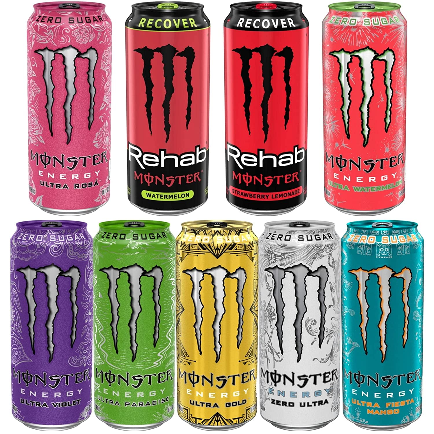 Monster Energy Sampler Pack, Super Energy Drink, 9 Flavor Variety Pack, 16 Ounce (9 Pack