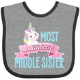 thumbnail image 3 of Inktastic Most Magical Middle Sister- Cute Unicorn Girls Baby Bib, 3 of 4