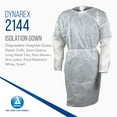 thumbnail image 2 of Dynarex Isolation Gowns - Full-Length, Max-Coverage Disposable PPE Hospital Gowns - Non-Woven, No Latex - White, Small, 1 Case - 10 Bags of 5, 2 of 7