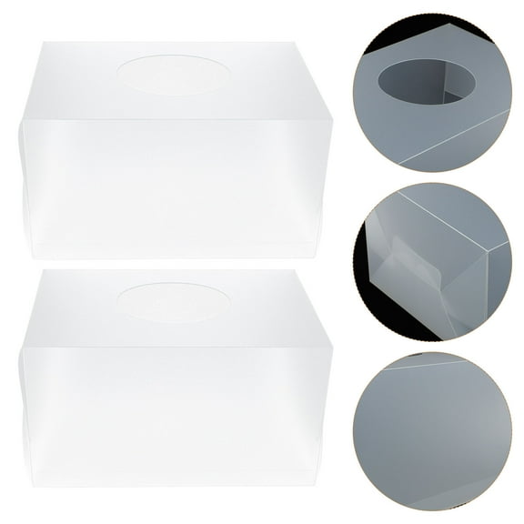 COMPUKAS Clear Plastic Raffle Ticket Storage Holder 2pcs