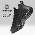 thumbnail image 3 of Men's All-Black Chunky Streetwear Sneakers, Breathable Mesh Casual Shoes with Geometric Detailing for Everyday Wear, 3 of 8