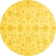 thumbnail image 1 of Ahgly Company Indoor Round Oriental Yellow Modern Area Rugs, 5' Round, 1 of 4