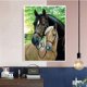 thumbnail image 4 of Kit de pintura de diamantes 5D, kit de collage de diamantes de imitación, kit de manualidades, decoración de pared 40x50cm, caballo negro, caballo blanco., 4 of 5