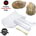 Poultry Shrink Bags Clear 13" x 18" Chickens or Rabbits w/zip ties included / 2.5 Mil