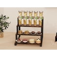 thumbnail image 2 of Wooden Display Riser Stand, 4 Tier Display Risers Cabinet Organizer, Widened Display Rack Shelf Kitchen Counter Shelf Perfume Organizer Stand for Party, Makeup, Figure, Dolls Collection, Condiment, 2 of 8