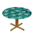 thumbnail image 3 of HAOXIT  Teal Dog Paw Print Table Cloth,Green Doodle Paw Round Tablecloth  Decorative Fabric Table Cover for Dining Table, Buffet Parties 38-42, 3 of 8