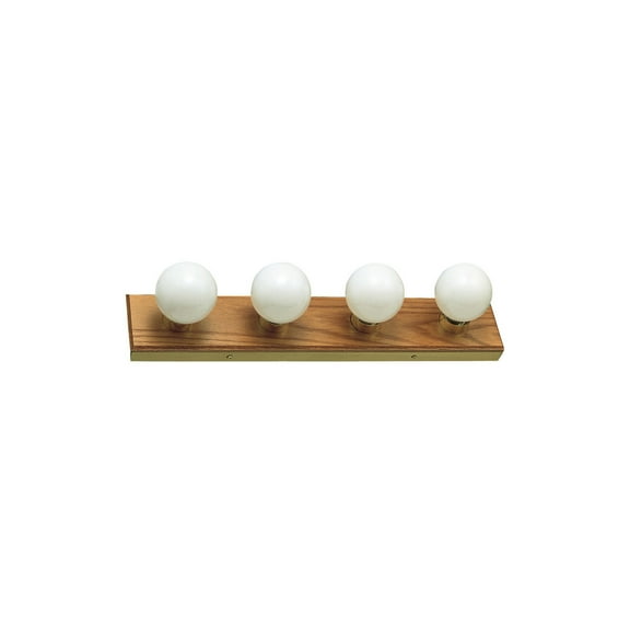 Design House Contemporary Honey Oak 4-Light Dimmable Bathroom Vanity Strip Light