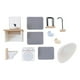thumbnail image 4 of 2 juegos de muebles de casa de muñecas de madera, modelo de accesorios de simulación, bricolaje, hechos a mano Salón y Baño, 4 of 9